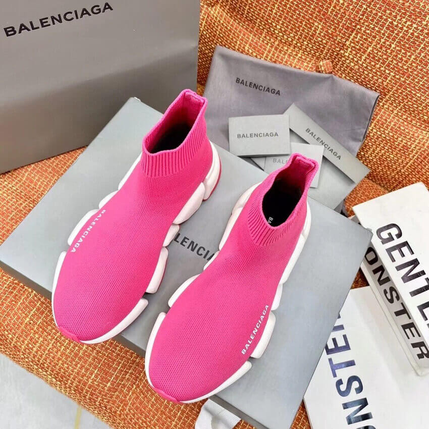 Balenciaga Speed 2.0 Knit Sock Sneakers 617239 Rosy