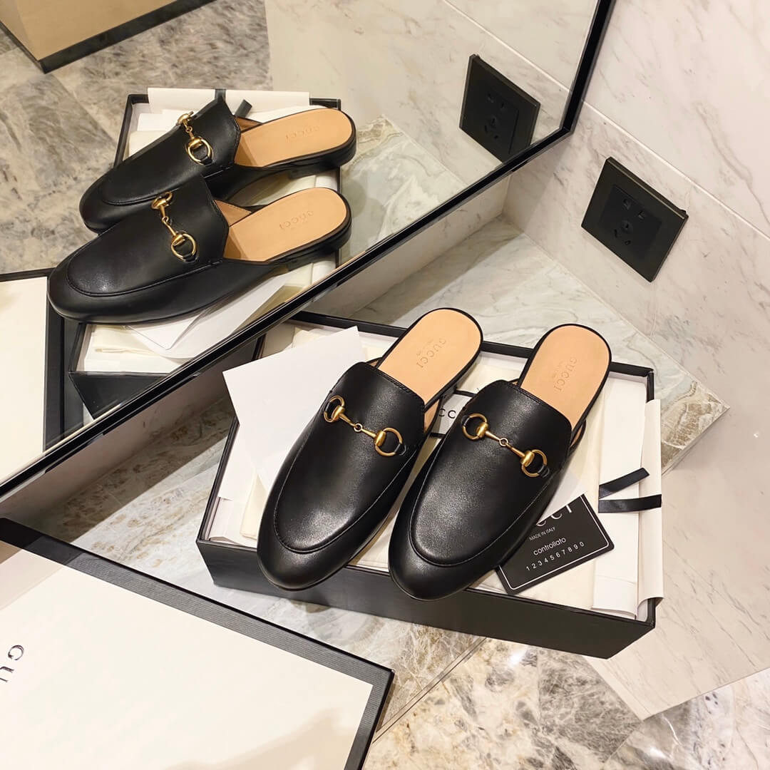 Gucci Princetown Leather Slipper 423513 Black
