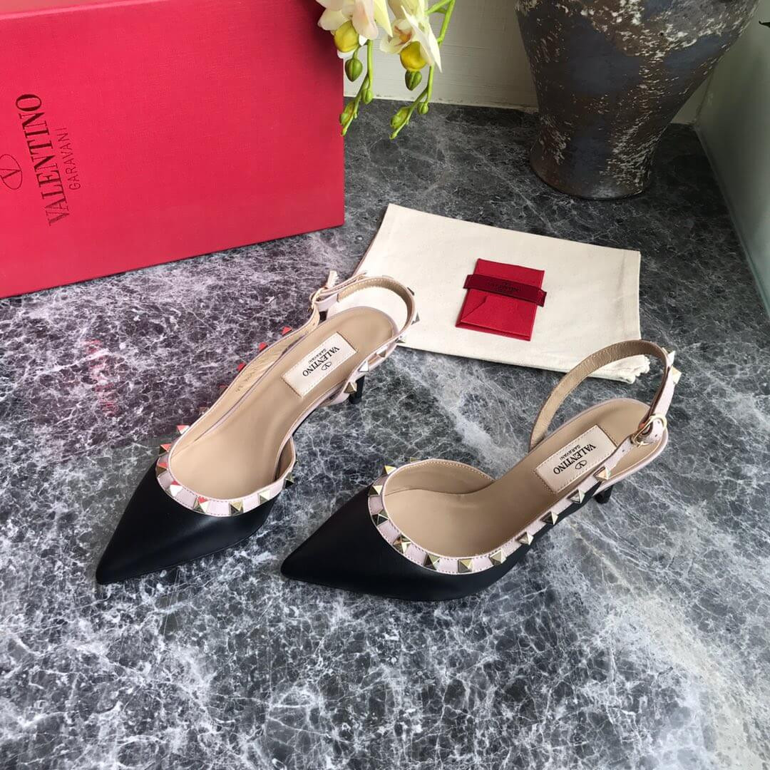 Valentino Garavani Rockstud Nappa Leather Slingback Pump 65mm Uw2s0h13