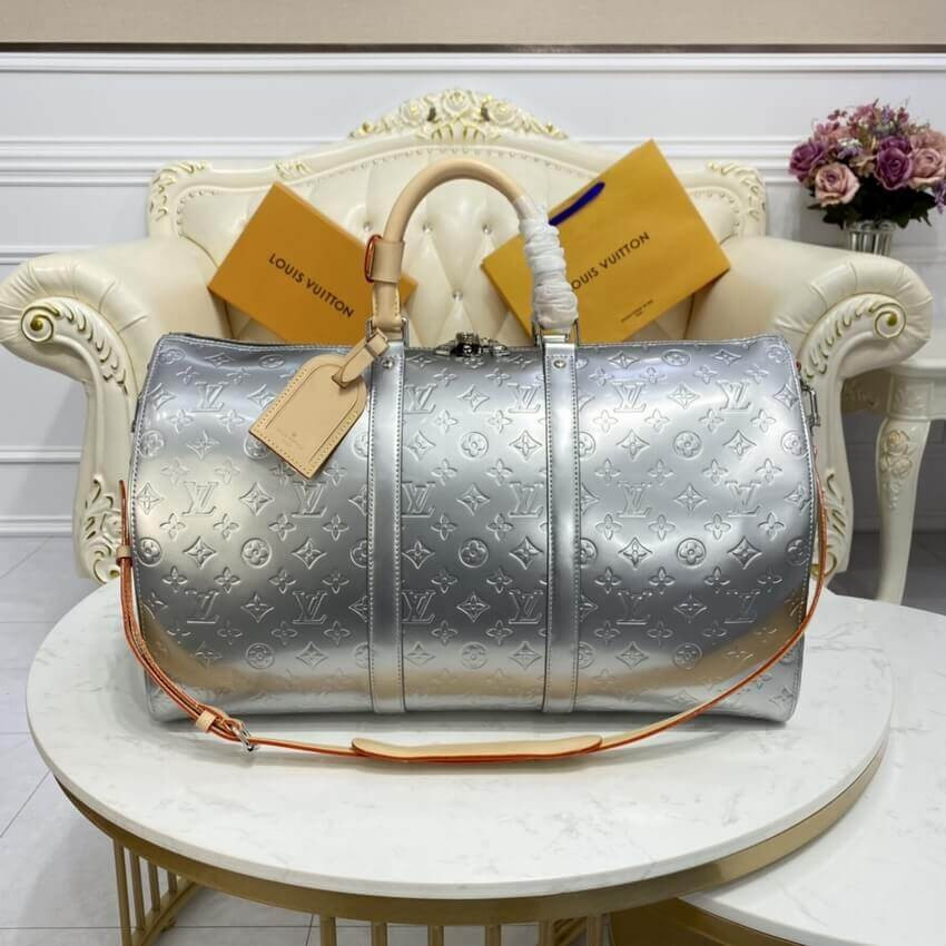 Louis Vuitton Keepall Bandouliere 50 Silver M58758