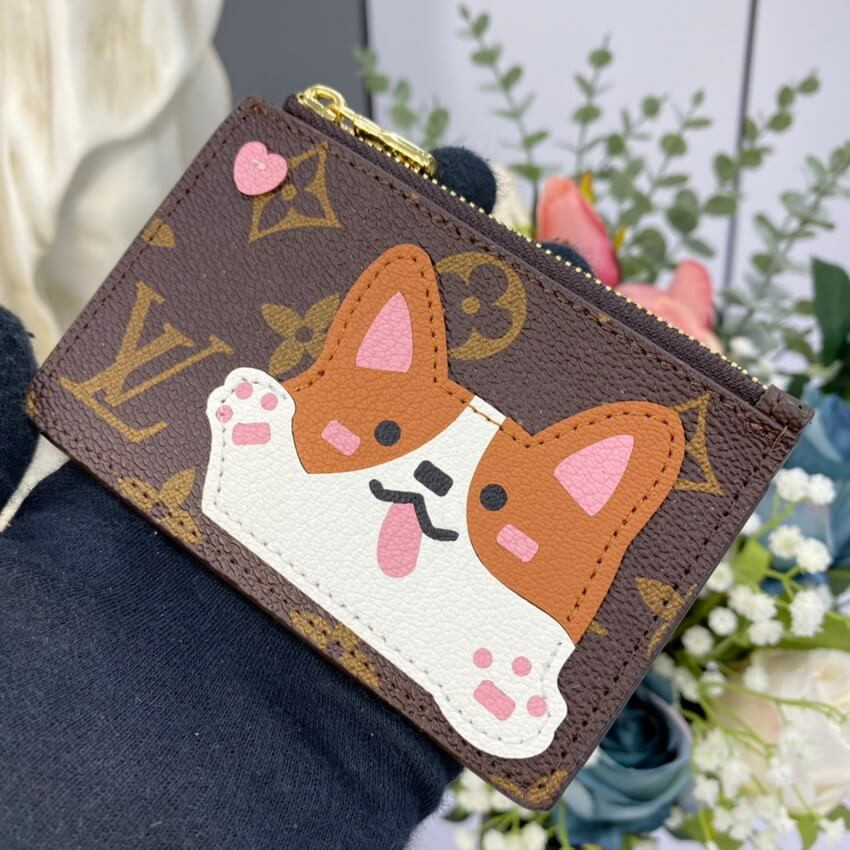 Louis Vuitton Cute Corgi Coin & Card Holder