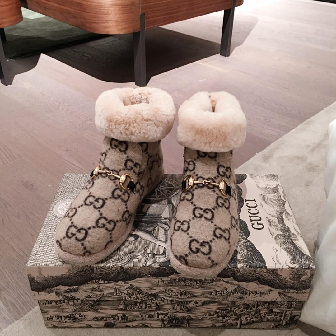 Gucci Fria GG Wool-Blend Ankle Boots 433868