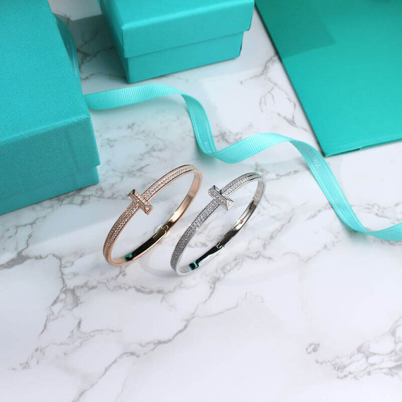 Tiffany & Co T1 Wide Diamond Hinged Bangle 11520