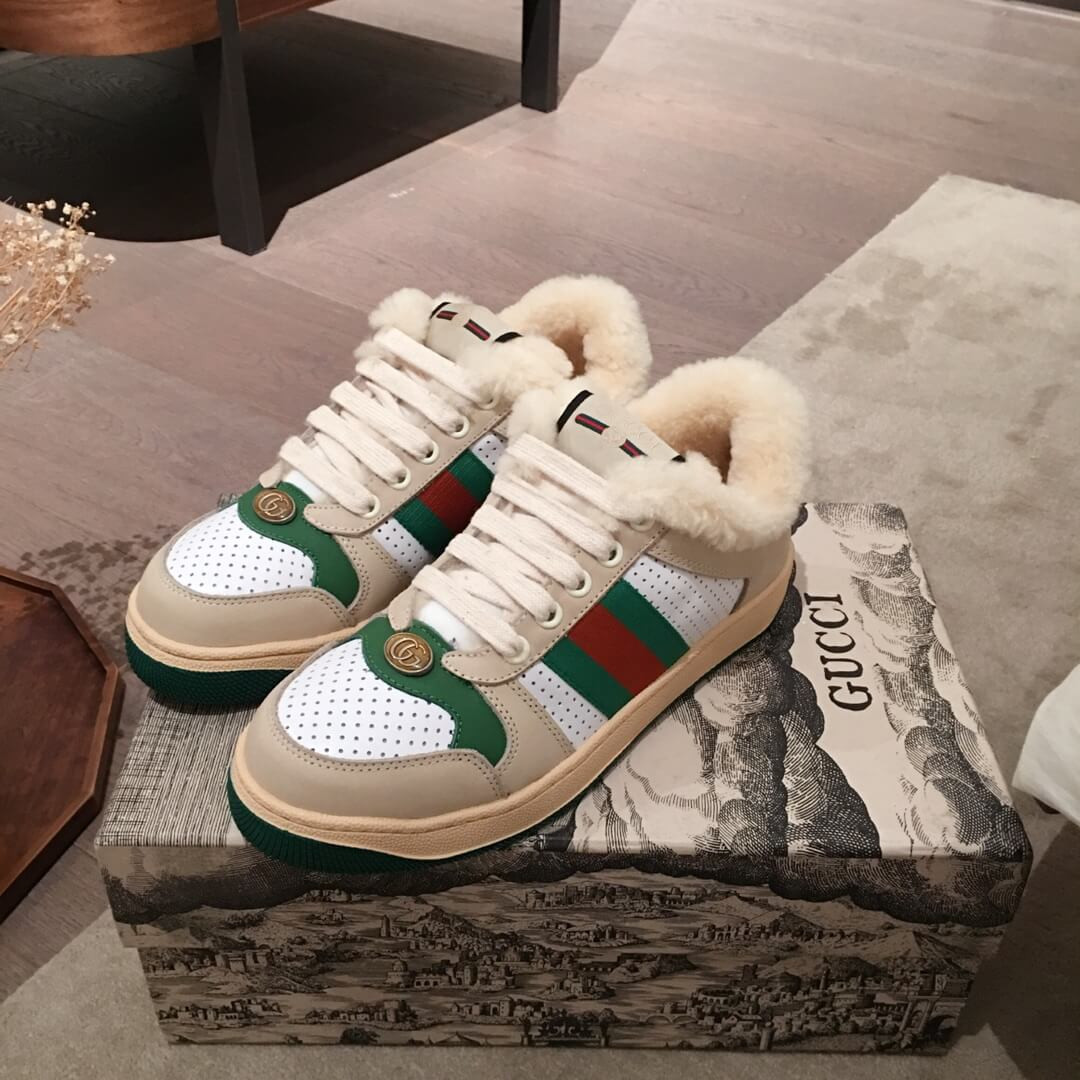 Gucci Screener Leather Sneaker 570441 White