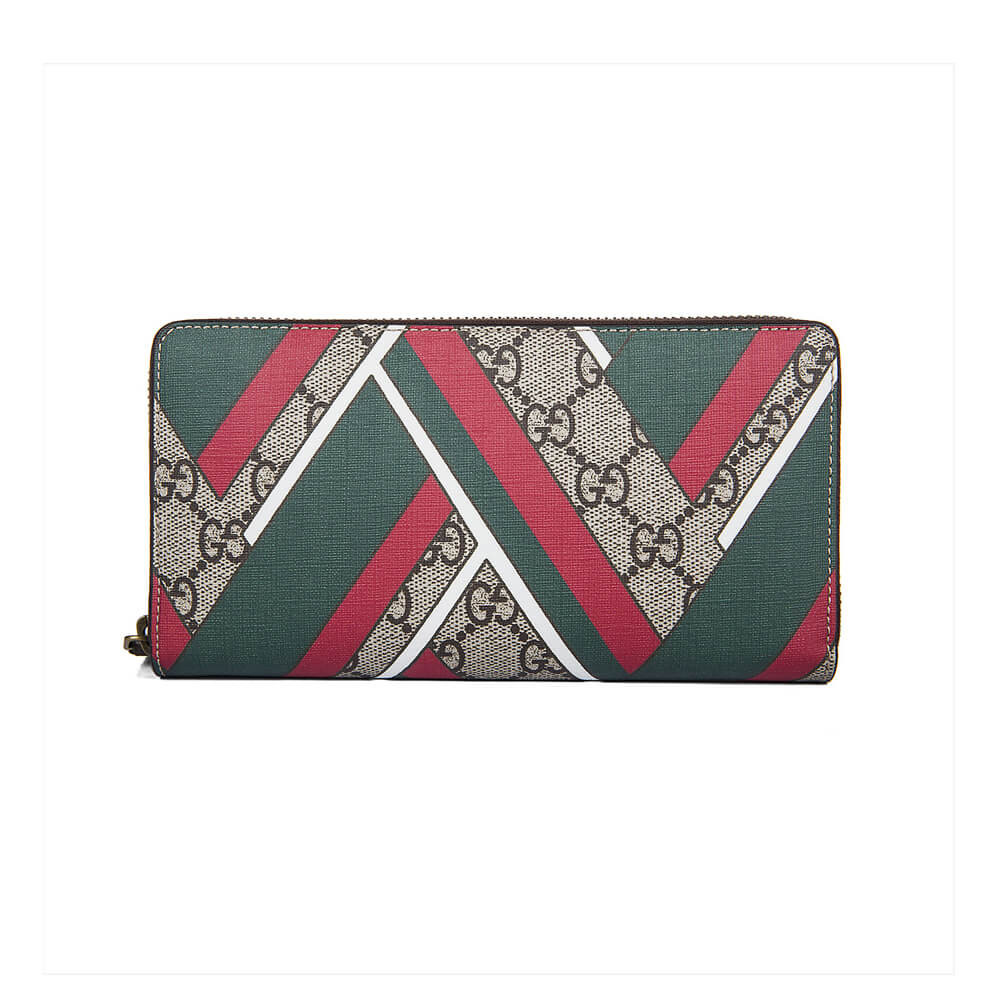 Gucci GG Chevron GG Supreme Zip Around Wallet 429223