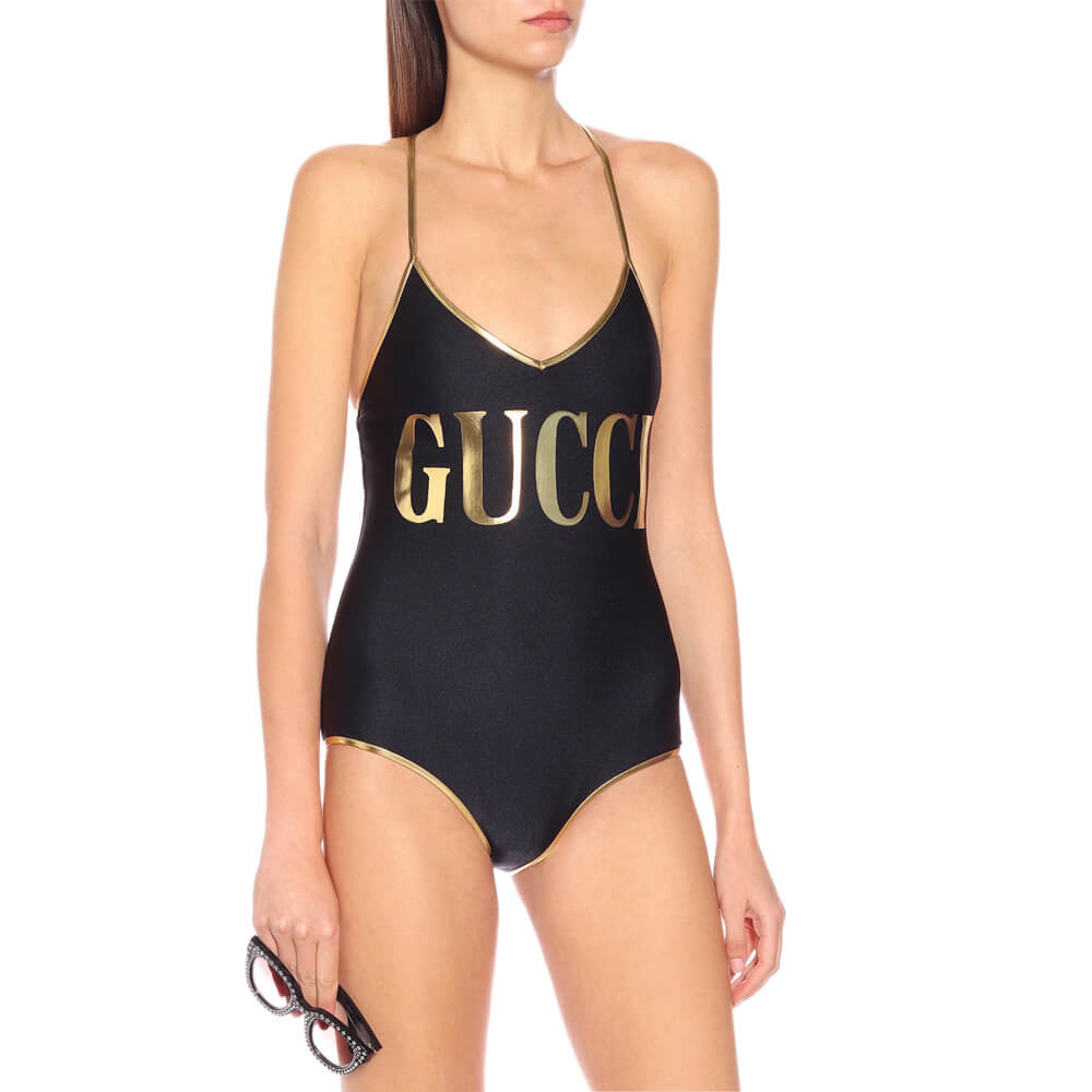 Gucci Stretch Fabric Swimsuit With Gucci Print 574126