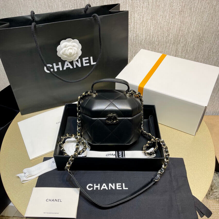 Chanel Lambskin Small Vanity Case AS2630 Black