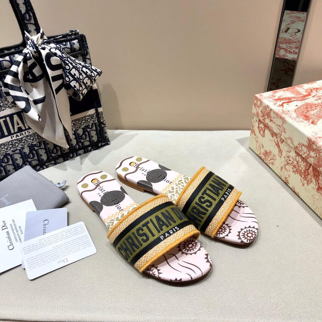 Dior Dway Mule In Embroidered Cotton KCQ3005