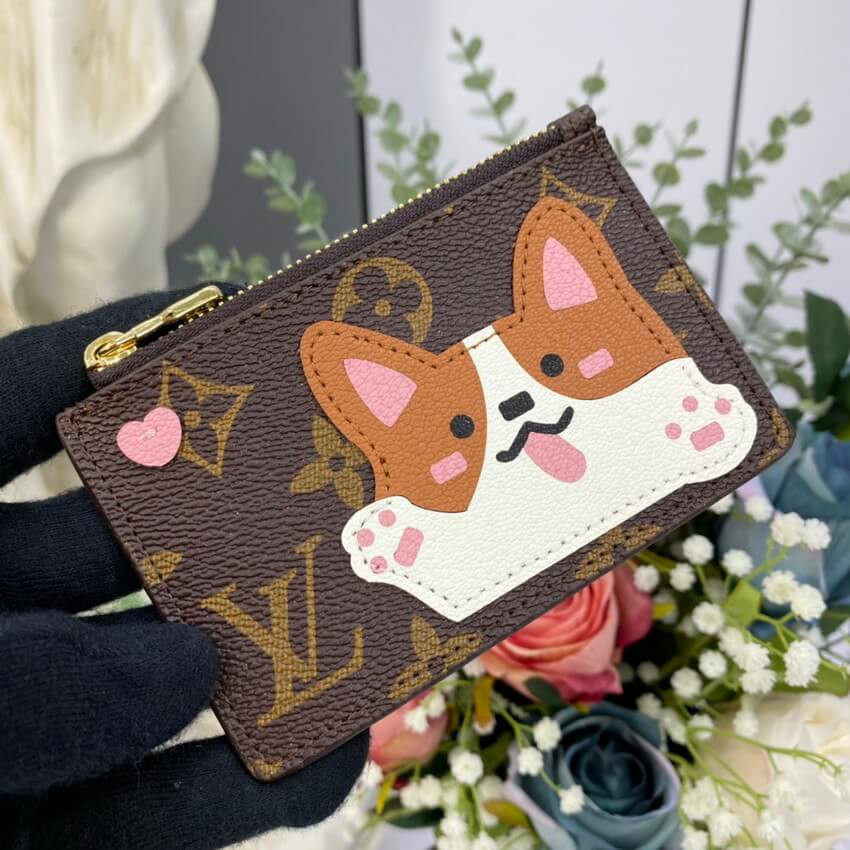 Louis Vuitton Cute Corgi Coin & Card Holder