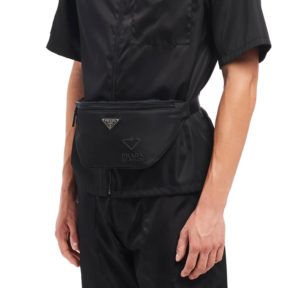 Prada Re-Nylon and Saffiano Leather Belt Bag 2VL033