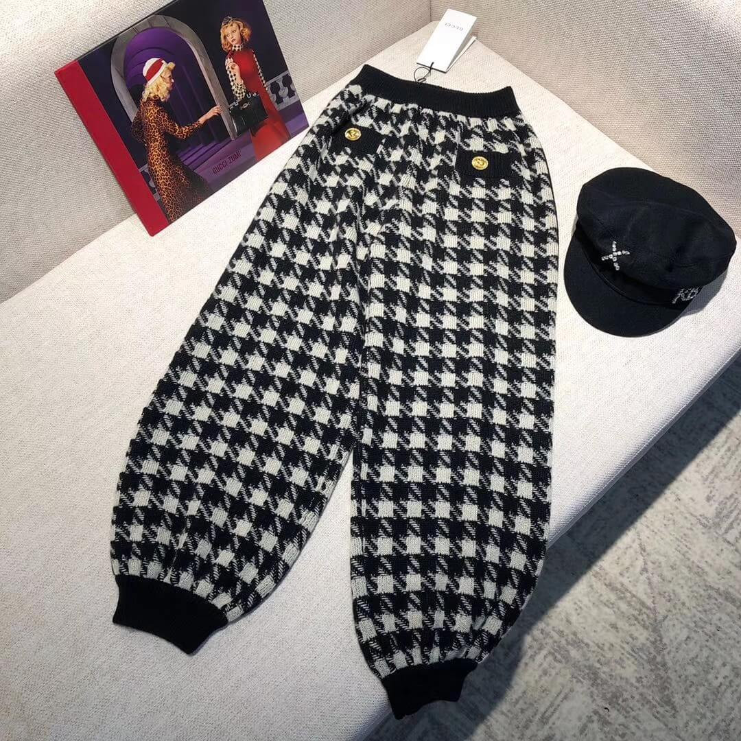 Gucci Houndstooth Track Bottoms 596844