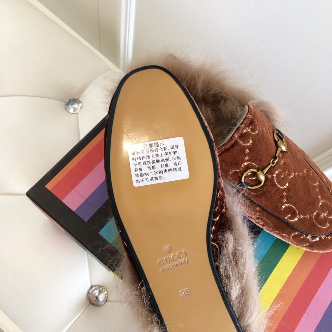 Gucci Princetown GG Velvet Slipper 448657