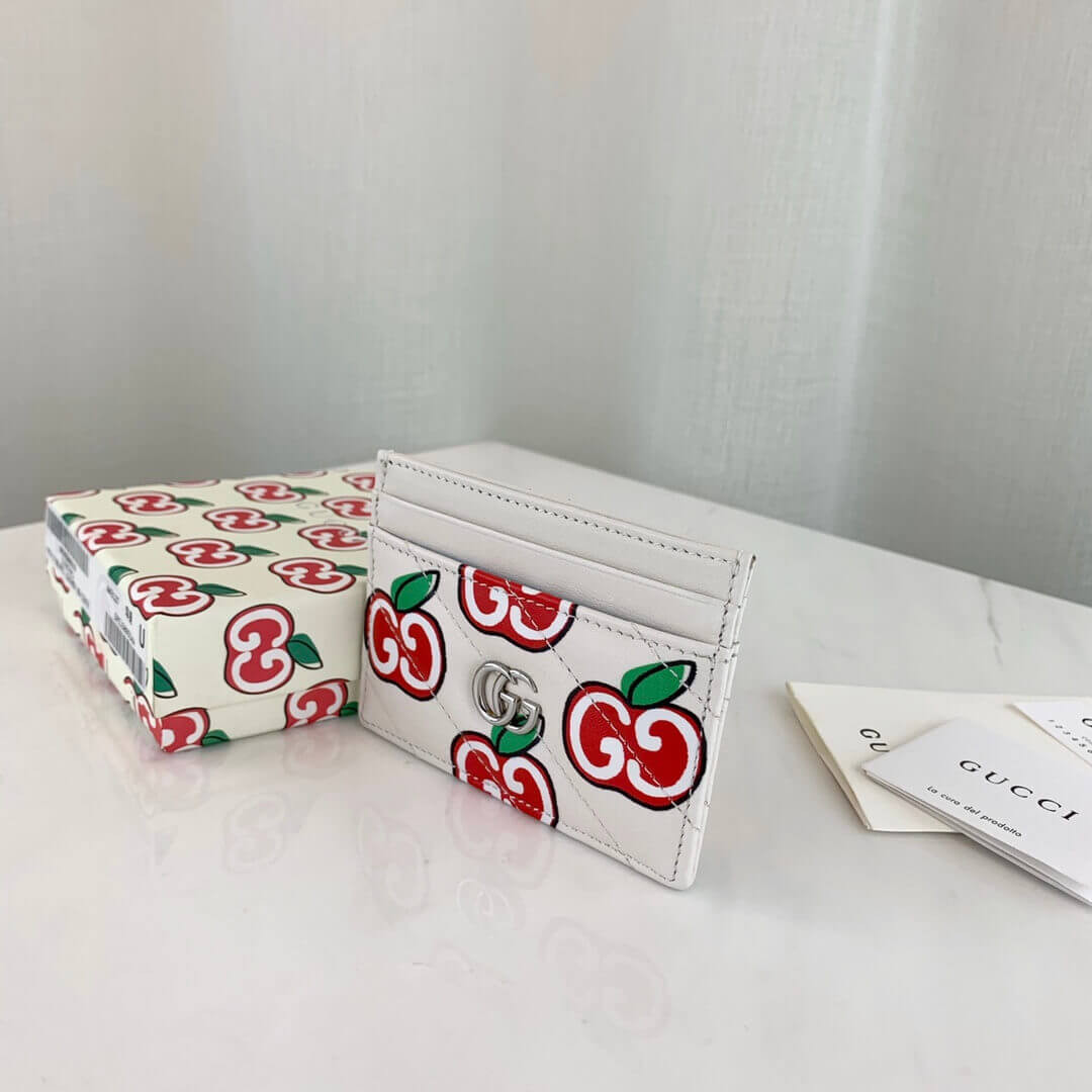 Gucci GG Apple Print GG Marmont Card Case 443127