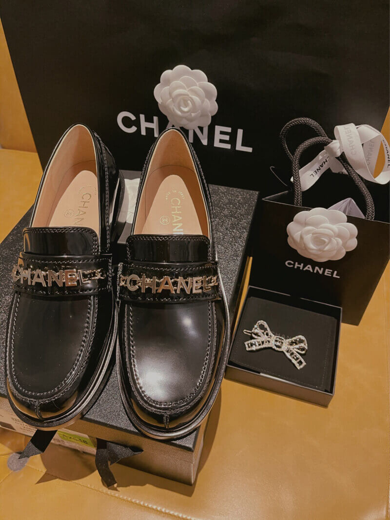 Chanel Patent Calfskin Loafers Black