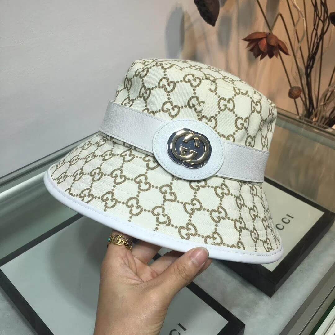 Gucci GG Canvas Bucket Hat With Double G 576587
