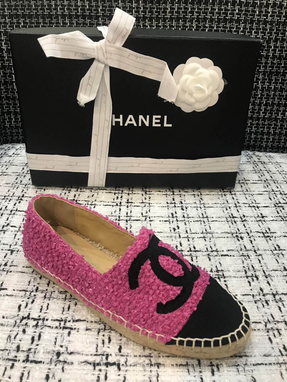 Chanel Tweed Espadrilles G29762 Rosy