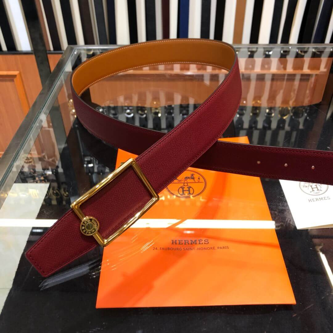 Hermes Oscar Buckle & Reversible Leather Belt 38mm H074561