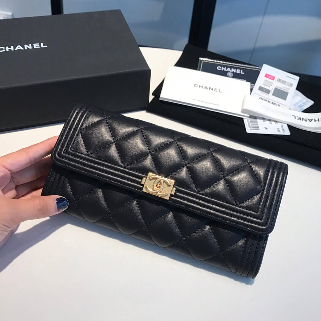 Chanel Lambskin Leboy Flap Wallet A80283