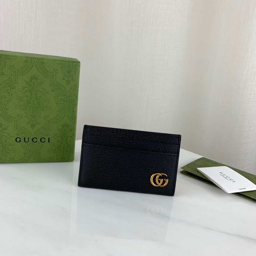 Gucci GG Marmont Metal-Free Tanned Leather Card Case 657588