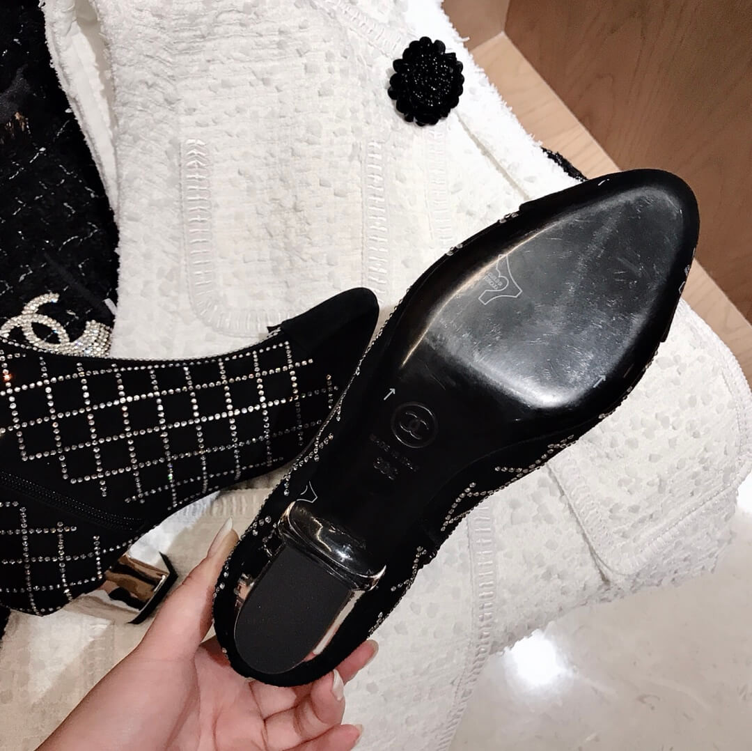Chanel Crystal Ankle Boots 3860