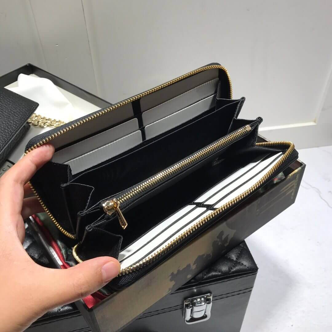 Gucci Zumi Grainy Leather Zip Around Wallet 570661