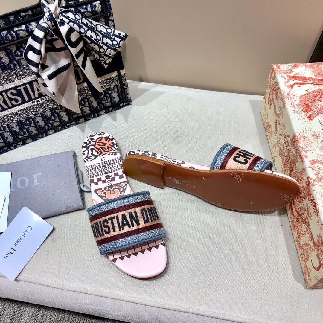 Dior Dway Mule In Embroidered Cotton KCQ3004