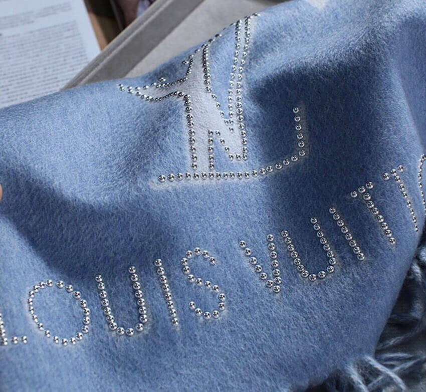 Louis Vuitton Studdy Reykjavik Scarf M76076 Denim Blue