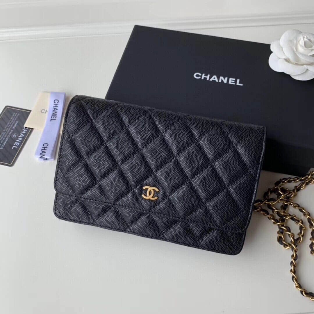 Chanel Caviar Quilted Wallet On Chain Woc A33814