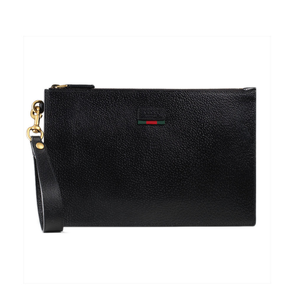 Gucci Leather Pouch With Web 428758