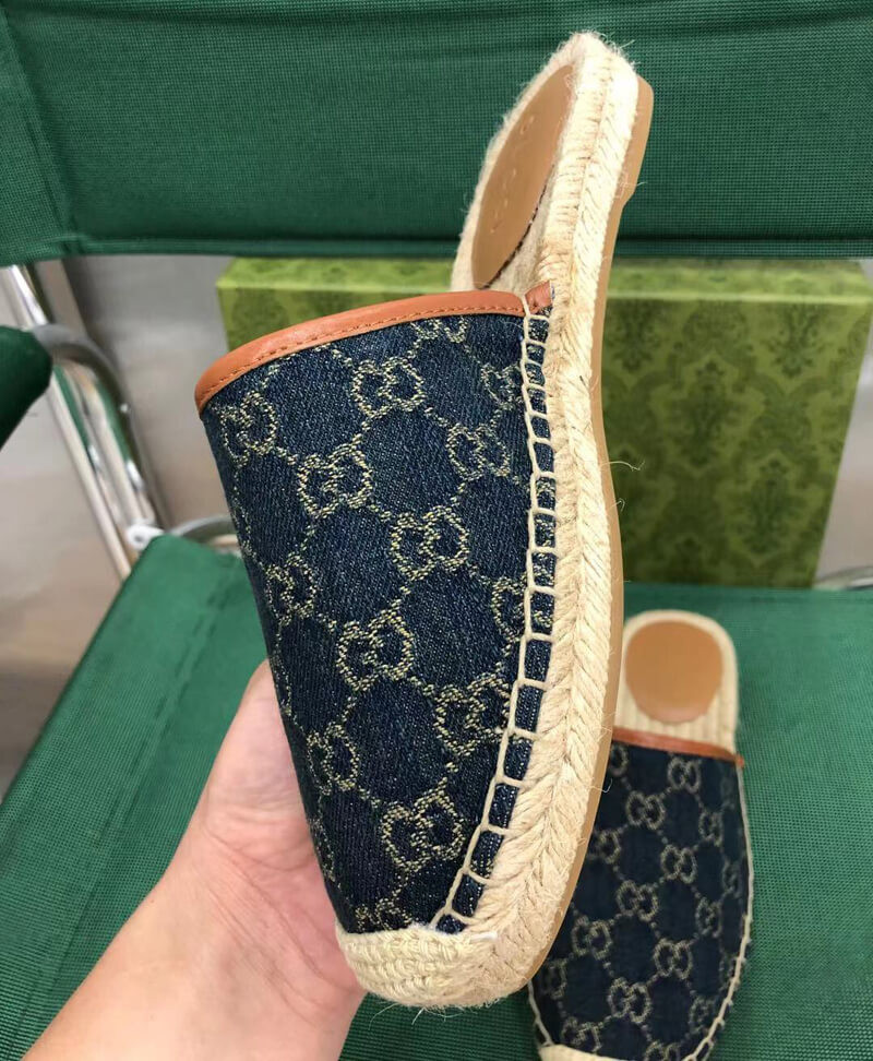 Gucci Jacquard GG Denim Slipper