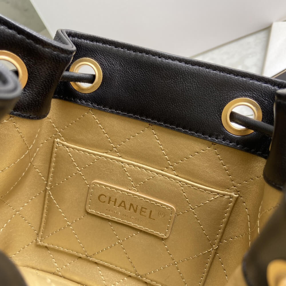 Chanel Studded CC Detail Drawstring Bucket Bag AS1883