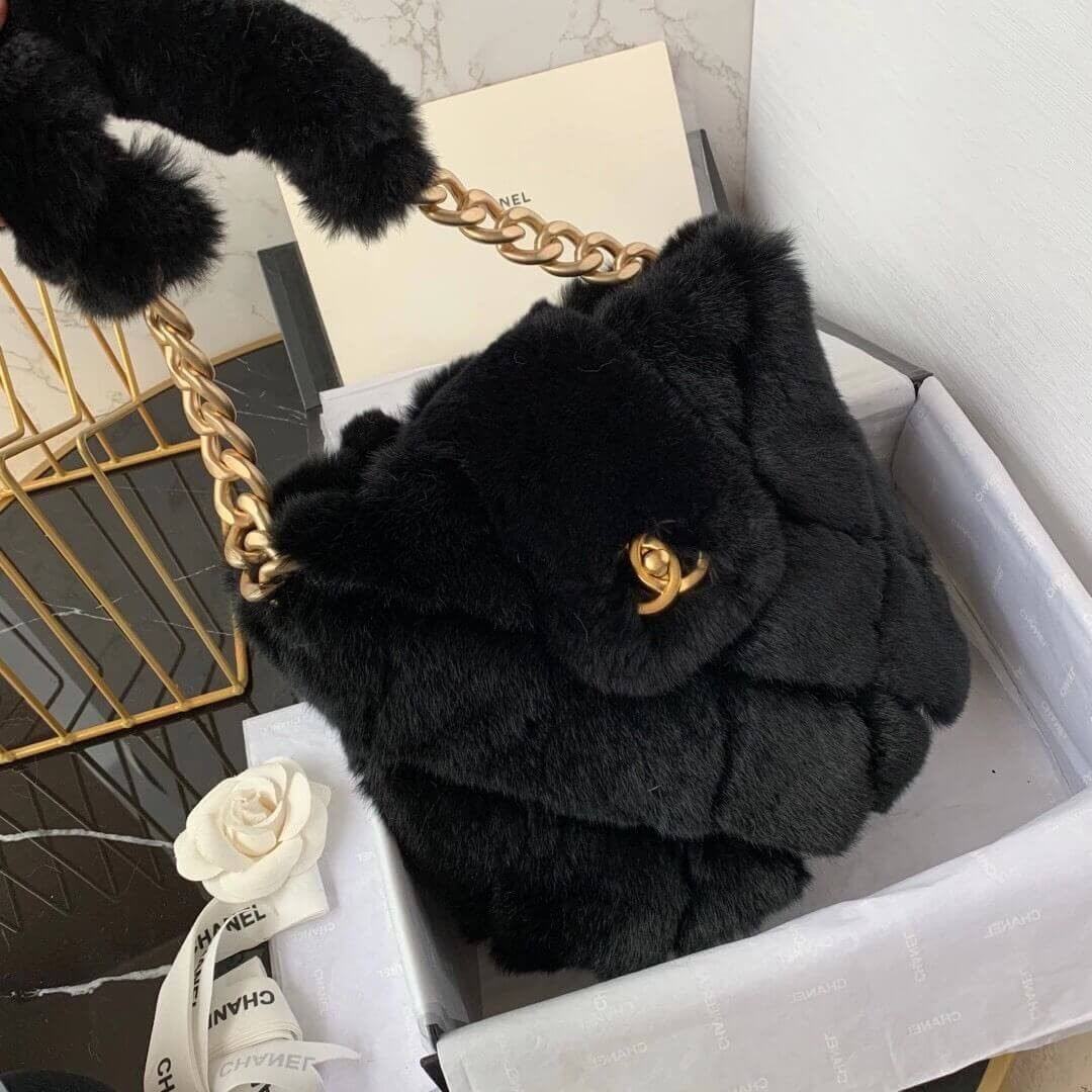Chanel Shearling Lambskin Bucket Bag AS2241
