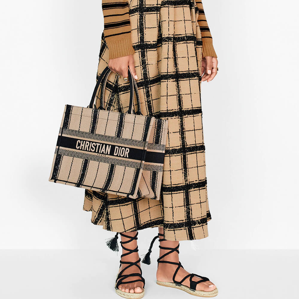 Christian Dior Small Bayadère Embroidered Dior Book Tote M1296