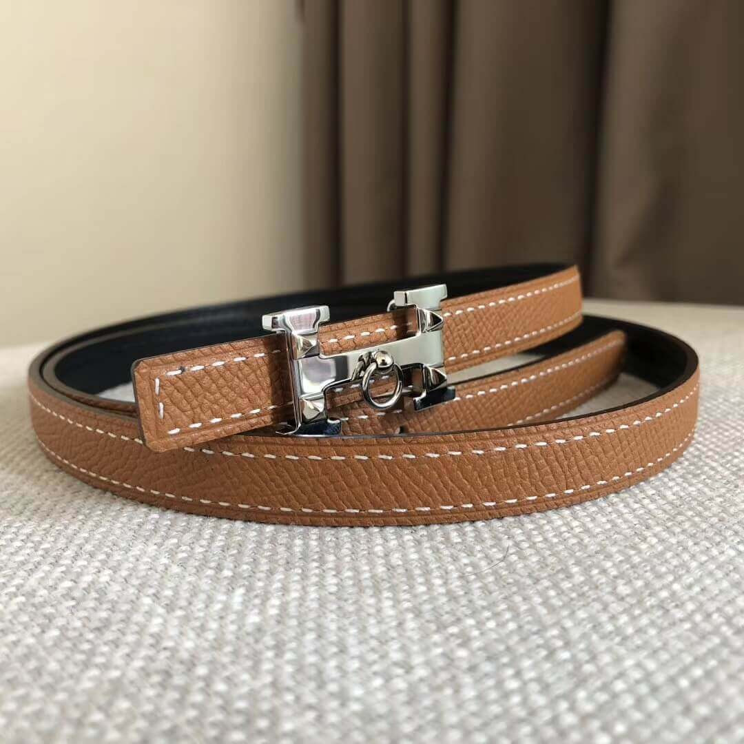 Hermes 5382 Rock Belt Buckle Leather Strap 13mm H0800