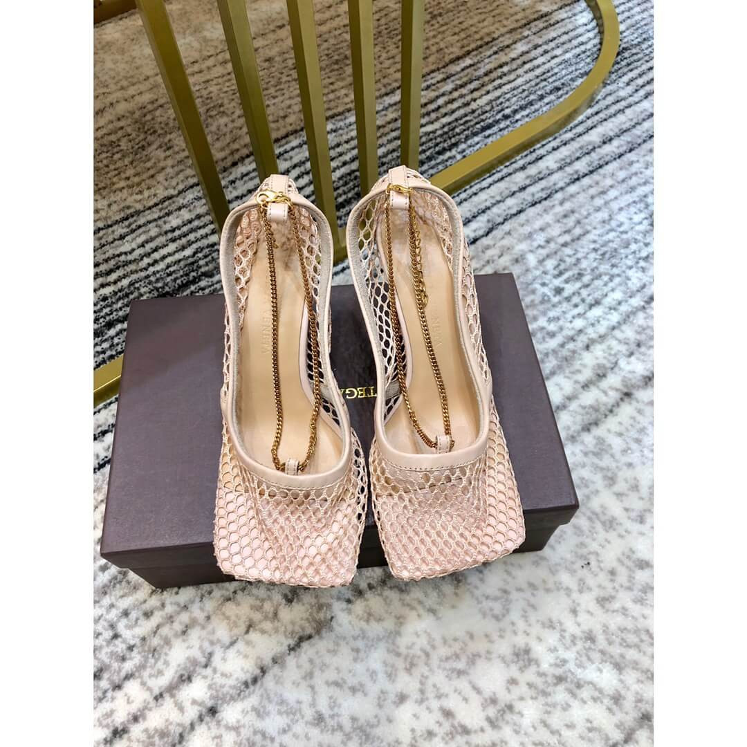Bottega Veneta Chain-Embelished Mesh Pumps 578321