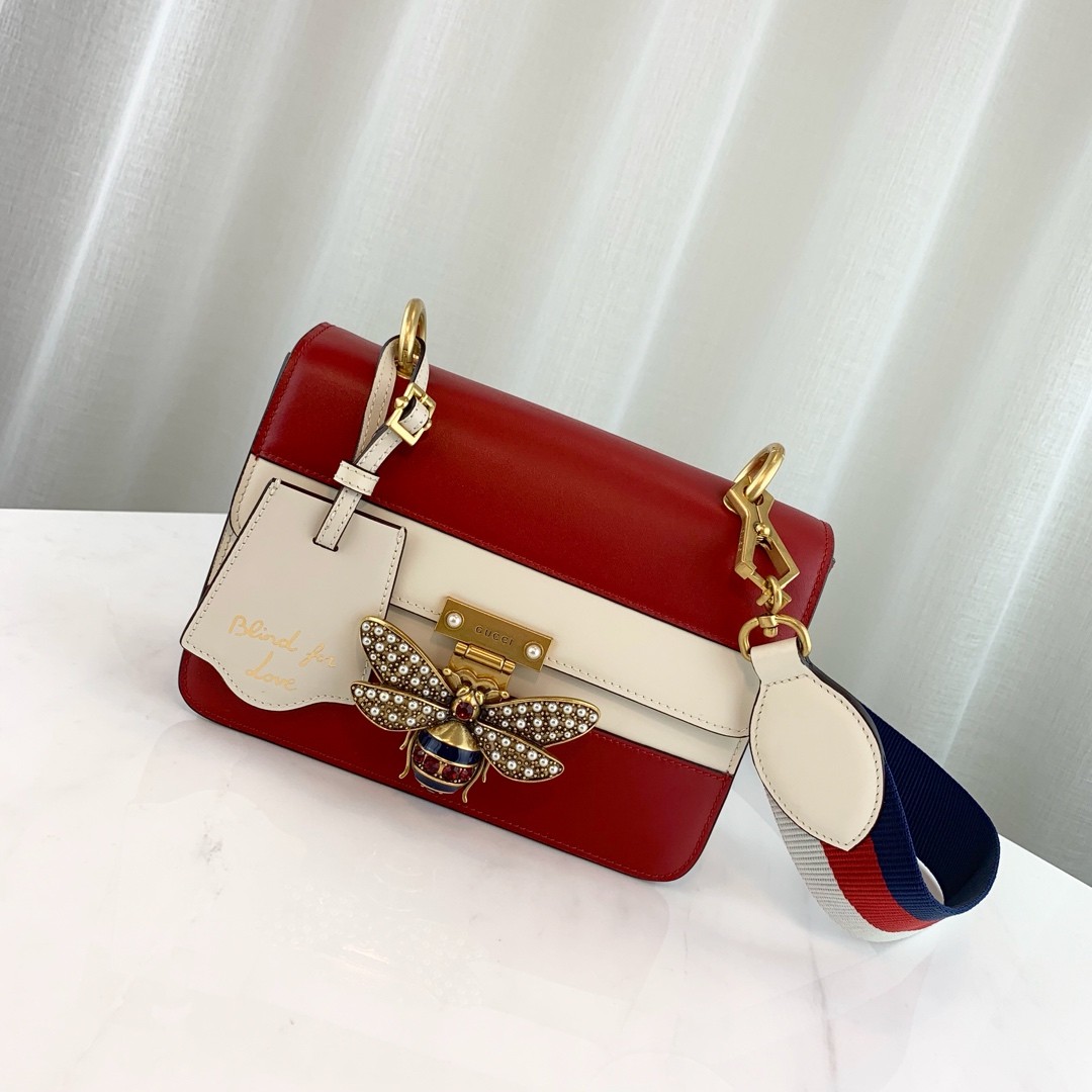 Gucci Queen Margaret Shoulder Bag 476542 Red/White