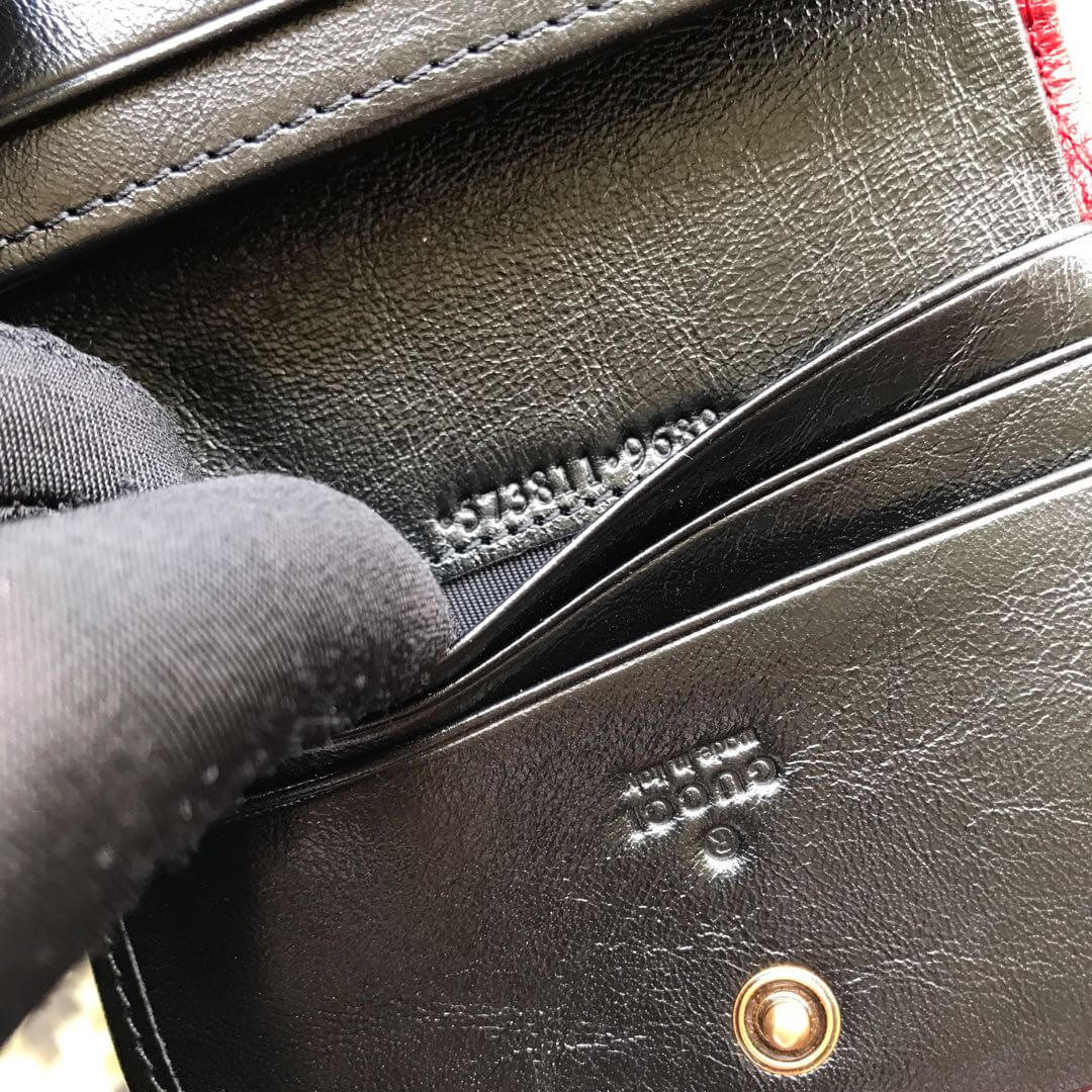 Gucci GG Marmont Card Case Wallet 573811 Beige/Black