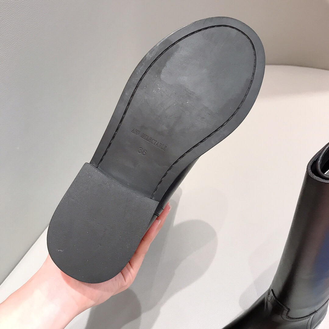 Ann Demeulemeester Riding Boots Vitello Lucido Nero 347336