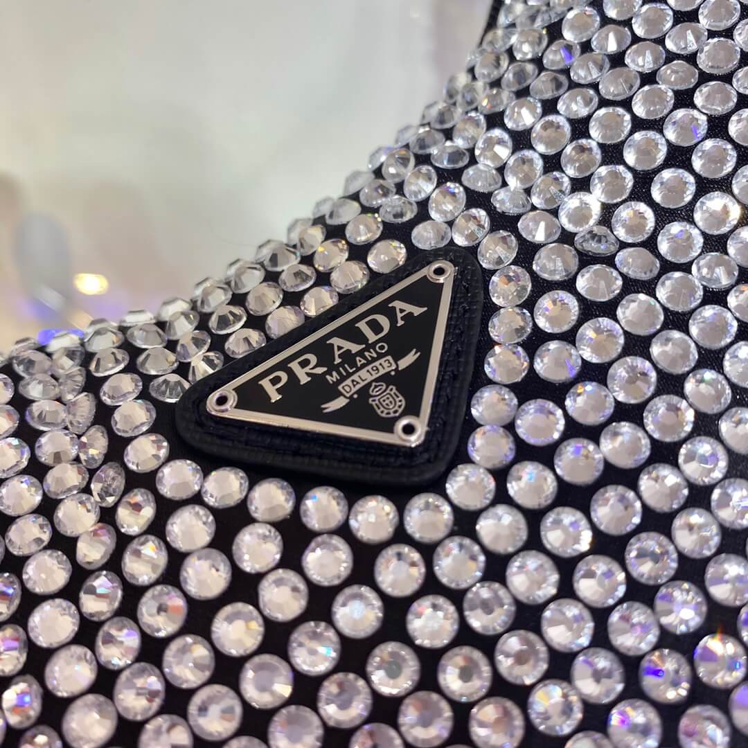 Prada Satin Mini-Bag With Artificial Crystals 1NE515