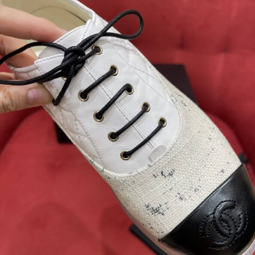 Chanel Calfskin Lace-Ups G37238 White