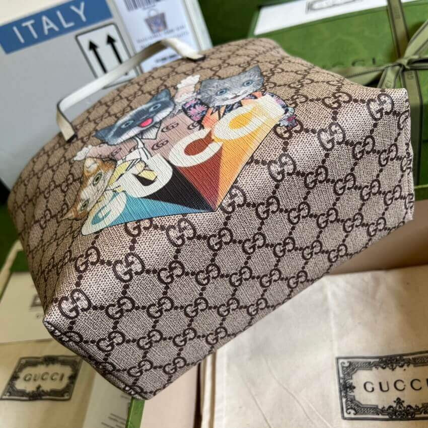 Gucci Childrens Cats Print Tote 410812