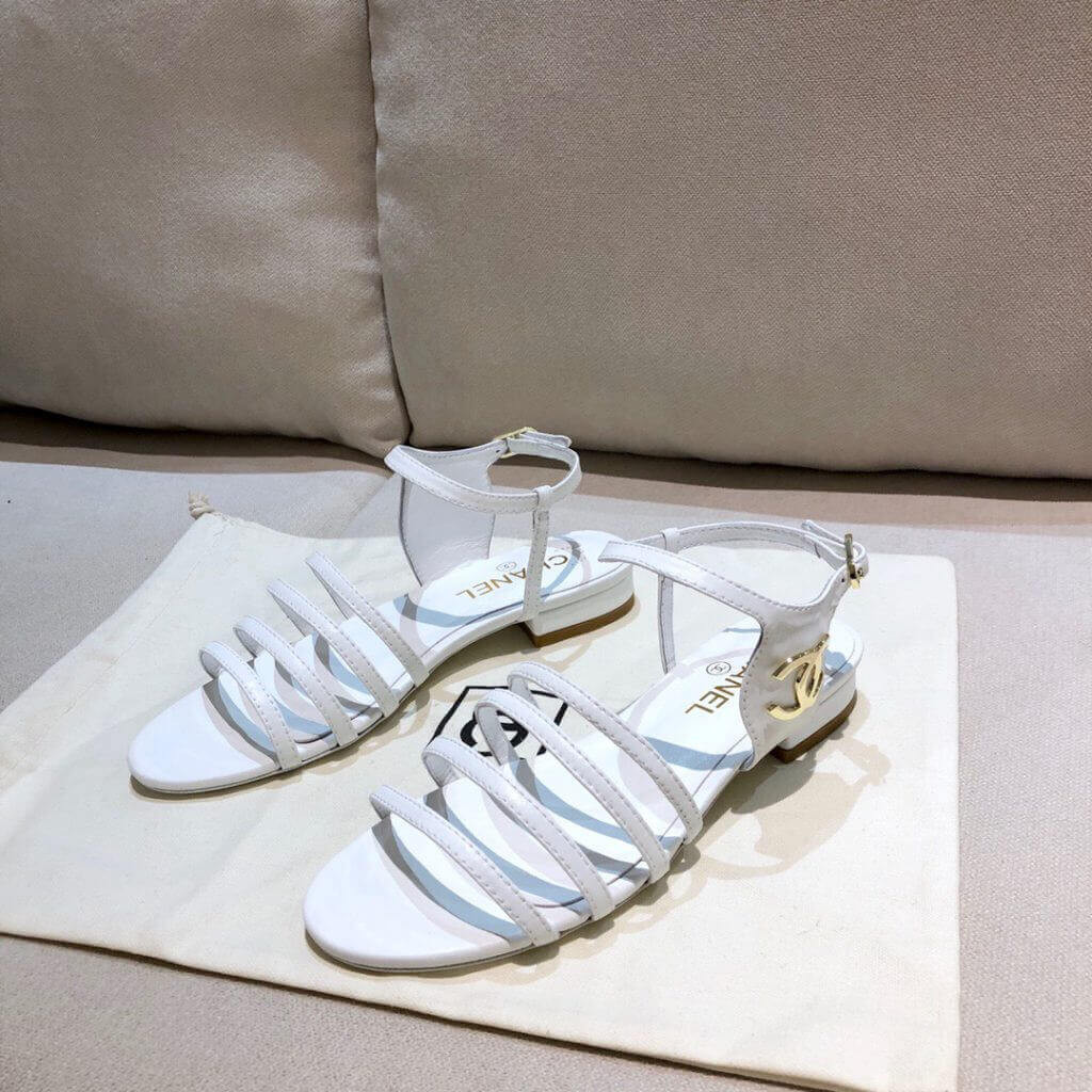 Chanel Lambskin CC Logo Sandals G36958