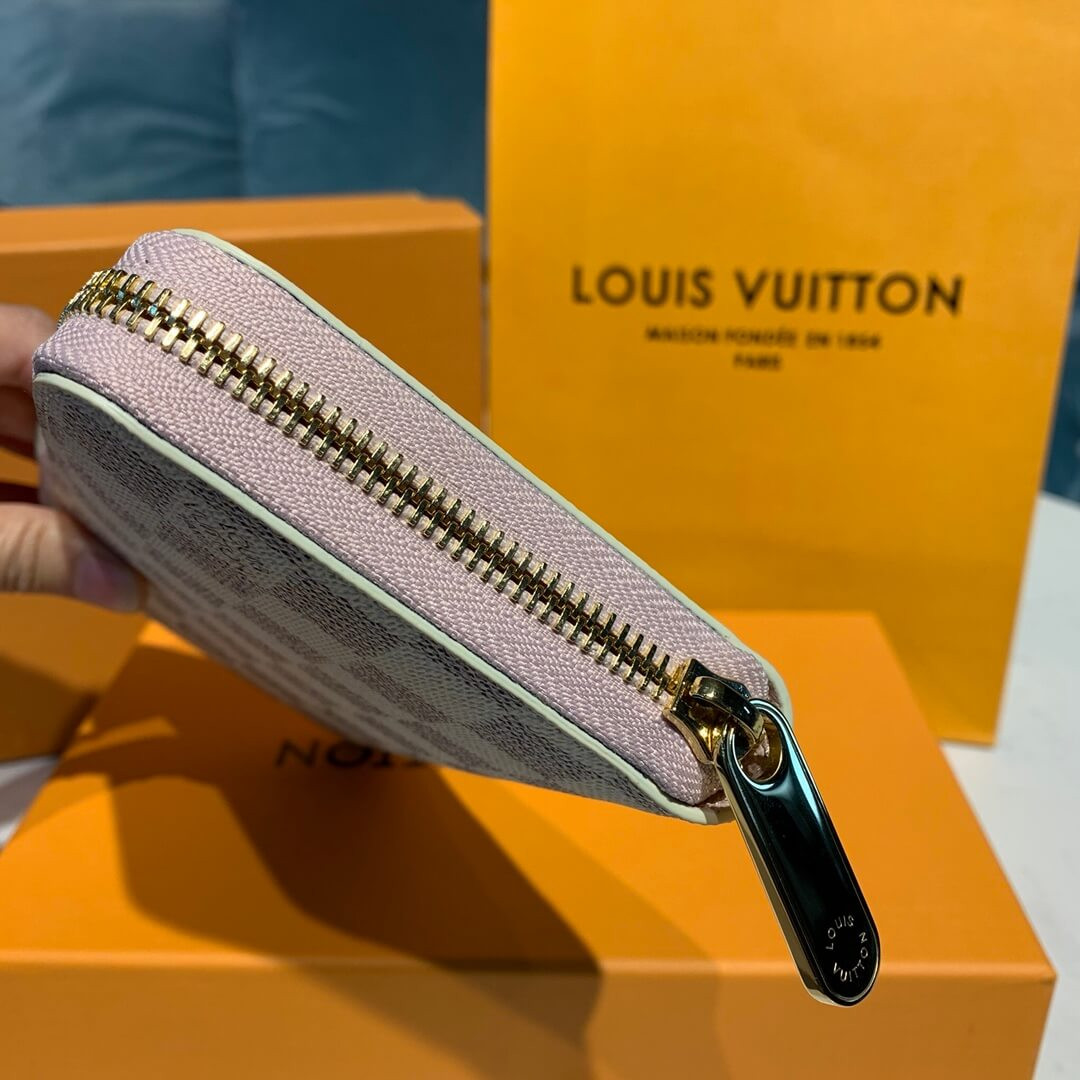 Louis Vuitton Damier Azur Canvas Zippy Wallet N63503 Pink