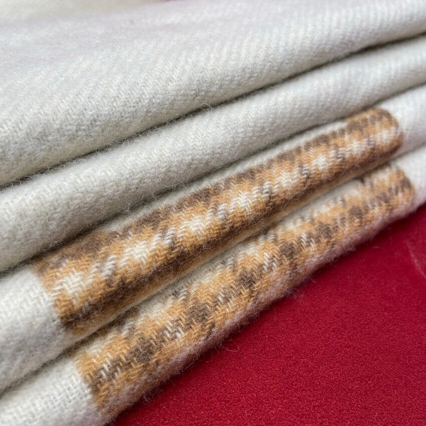 Fendi Cream Wool And Cashmere Scarf FXT334