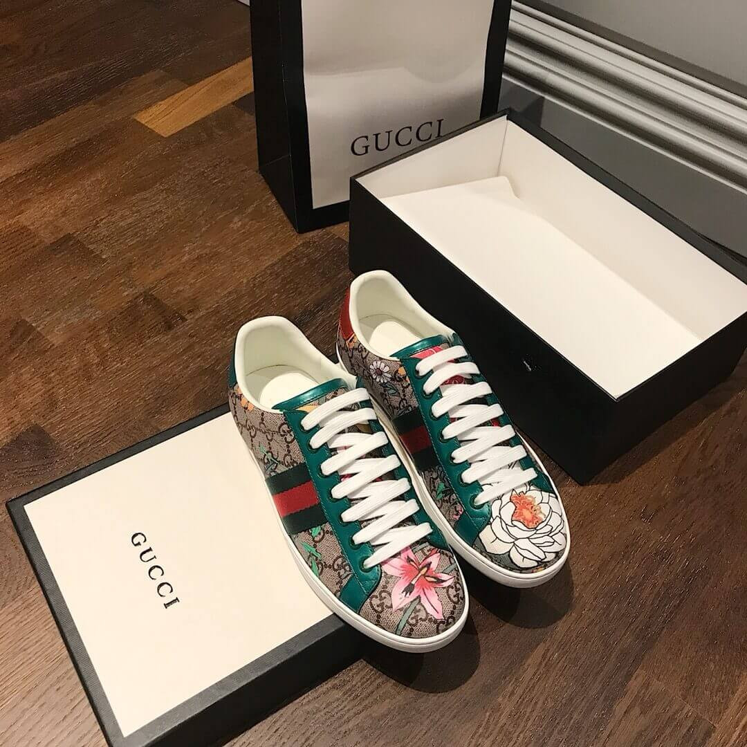 Gucci Ace GG Flora Print Sneaker 603172