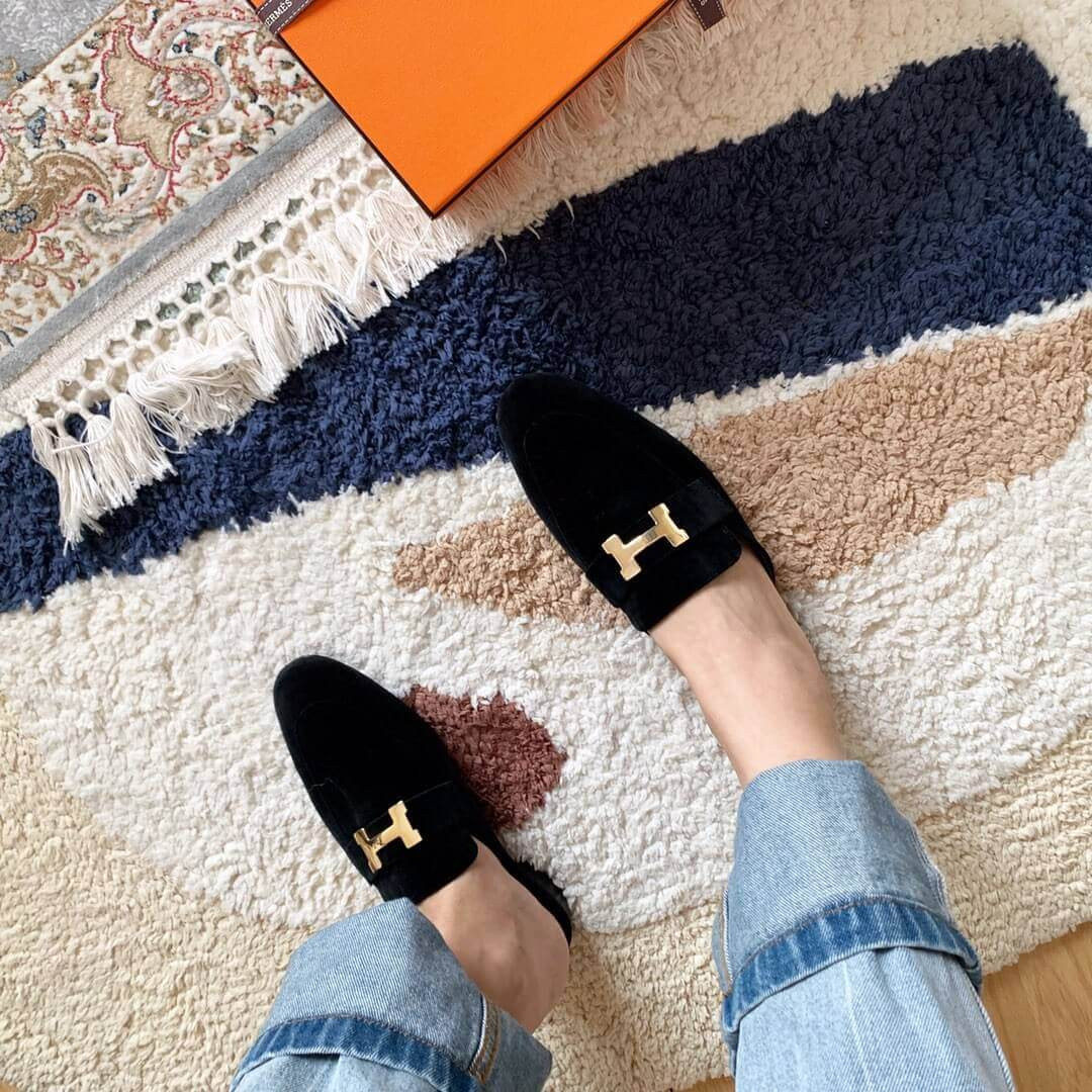 Hermes Oz Mule In Suede Goatskin H19217