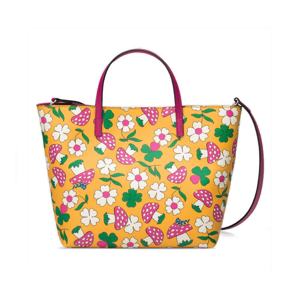 Gucci Childrens Flower Mushroom-Print Tote 410812