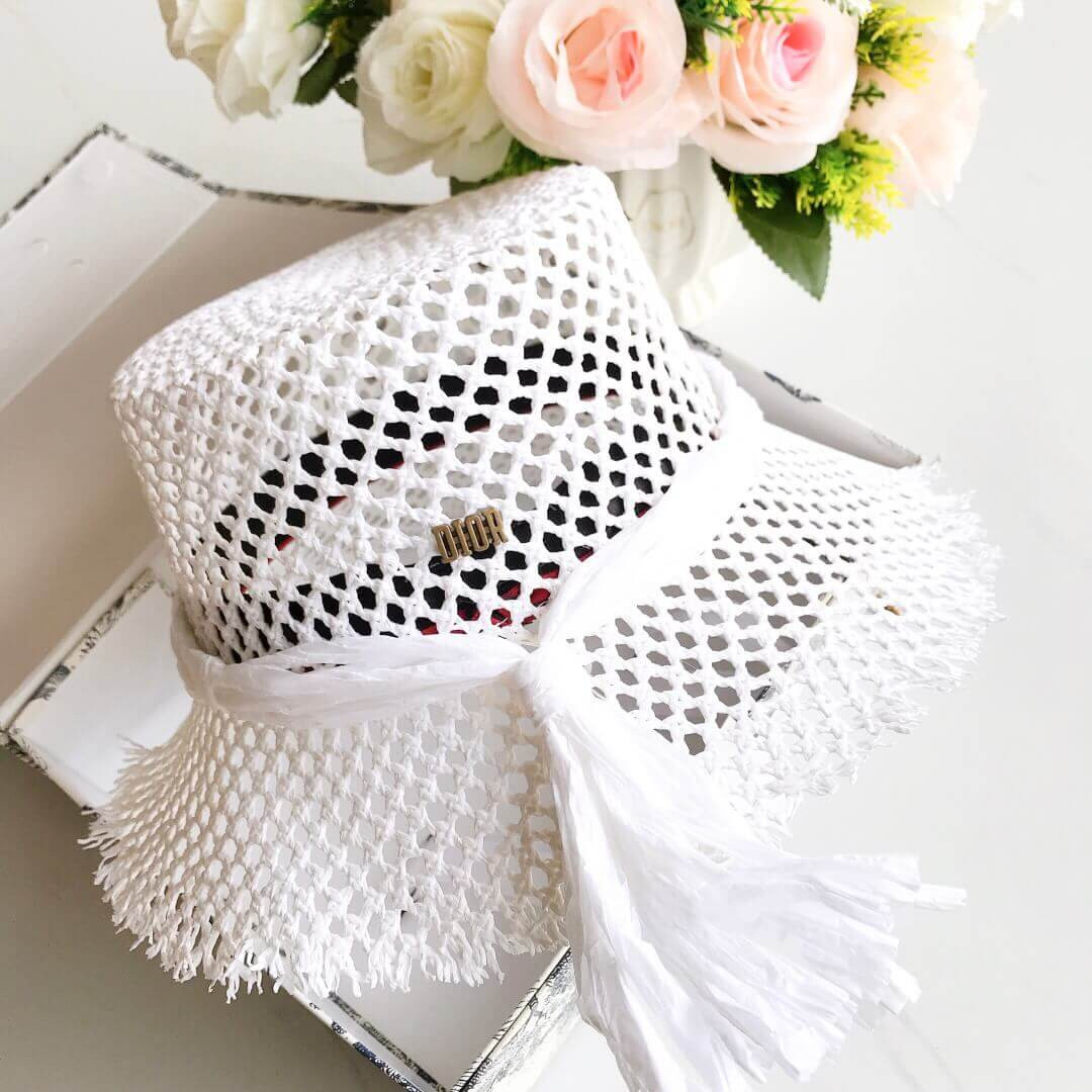 Christian Dior Bowknot Straw Hat 48853