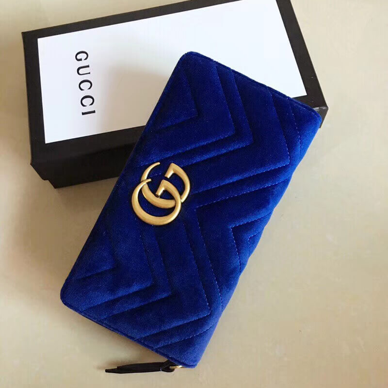 Gucci GG Velvet Zip Around Wallet 443123