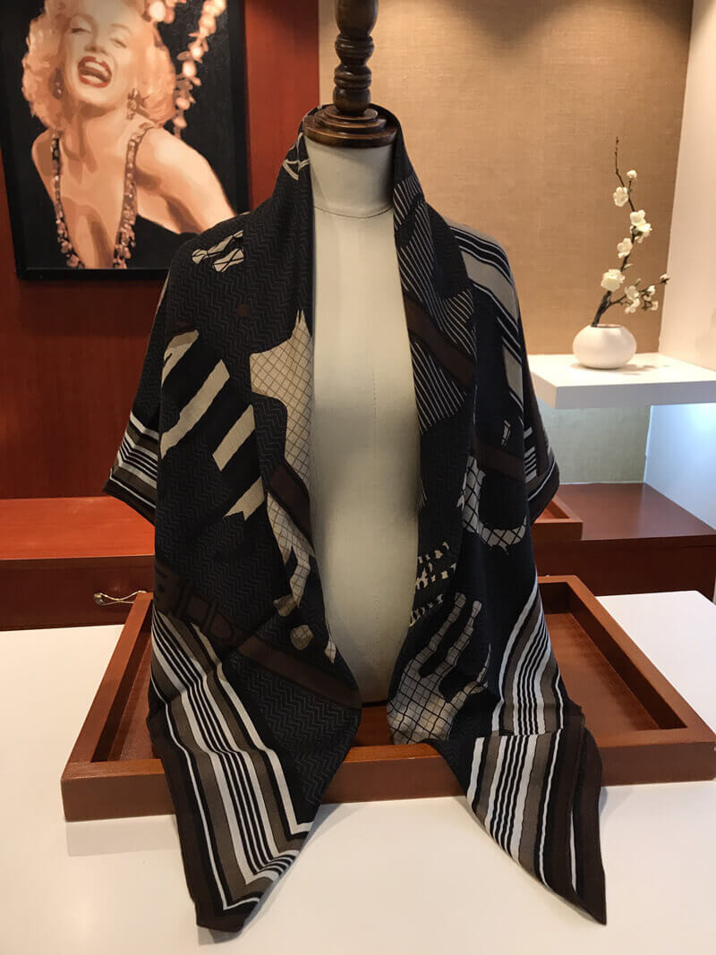 Hermes Horse Print Scarf H2203